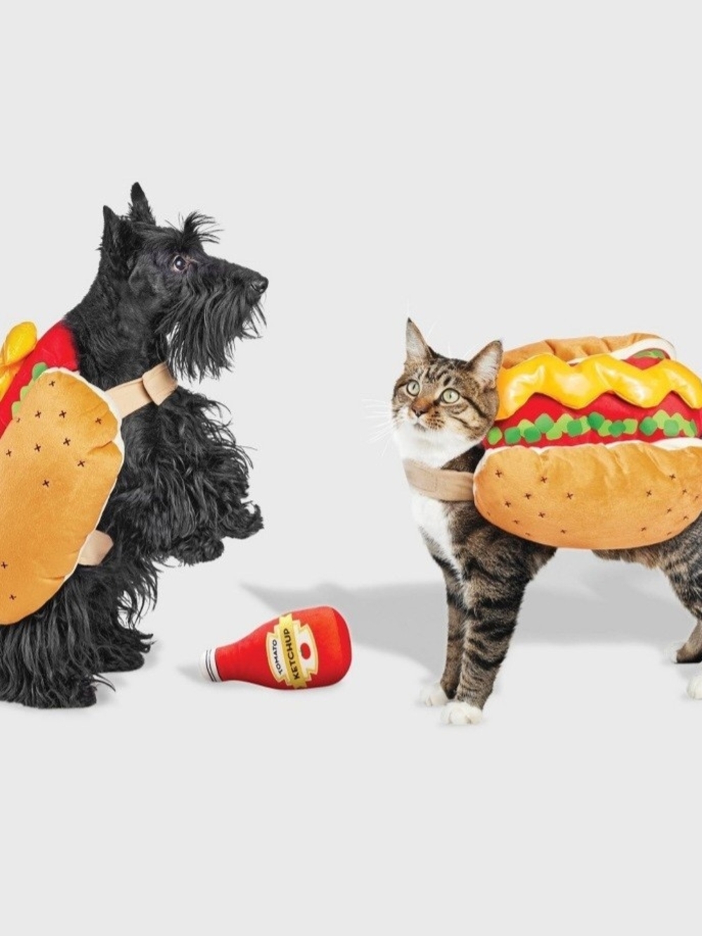 Hot Dog Pet Costume for Dogs & Cats Plus Toy - Boots & Barkley